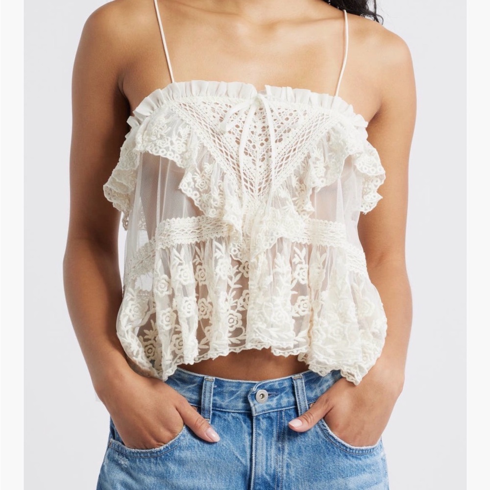 Free People Cream Lace Camisole